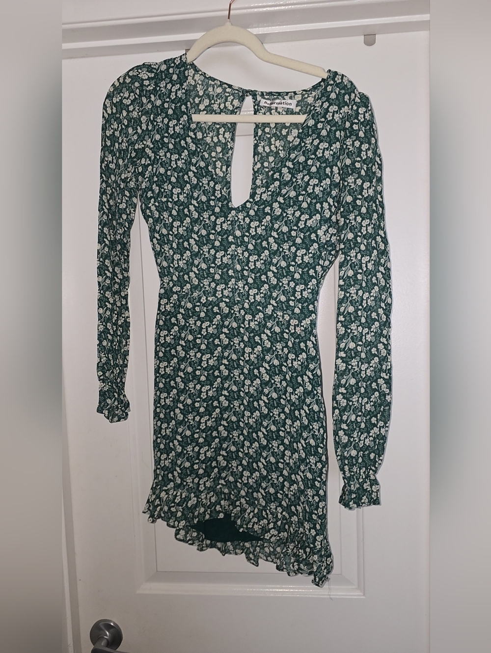 Reformation Mini Dress Floral Open Back Size 2 - Picture 3 of 6